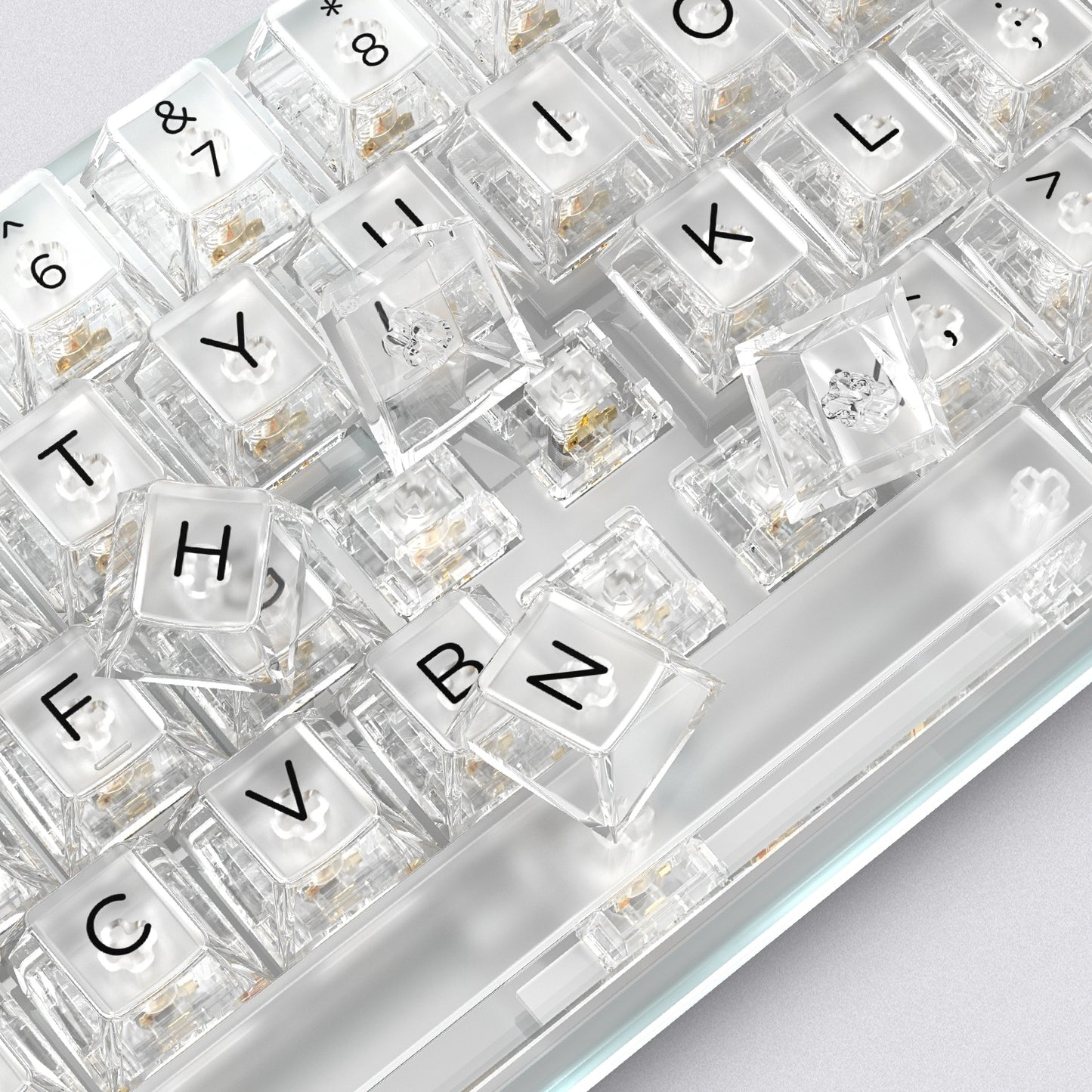 Clear Translucent Cherry Profile Keycap Full Set 140 Keys Mac Compatible