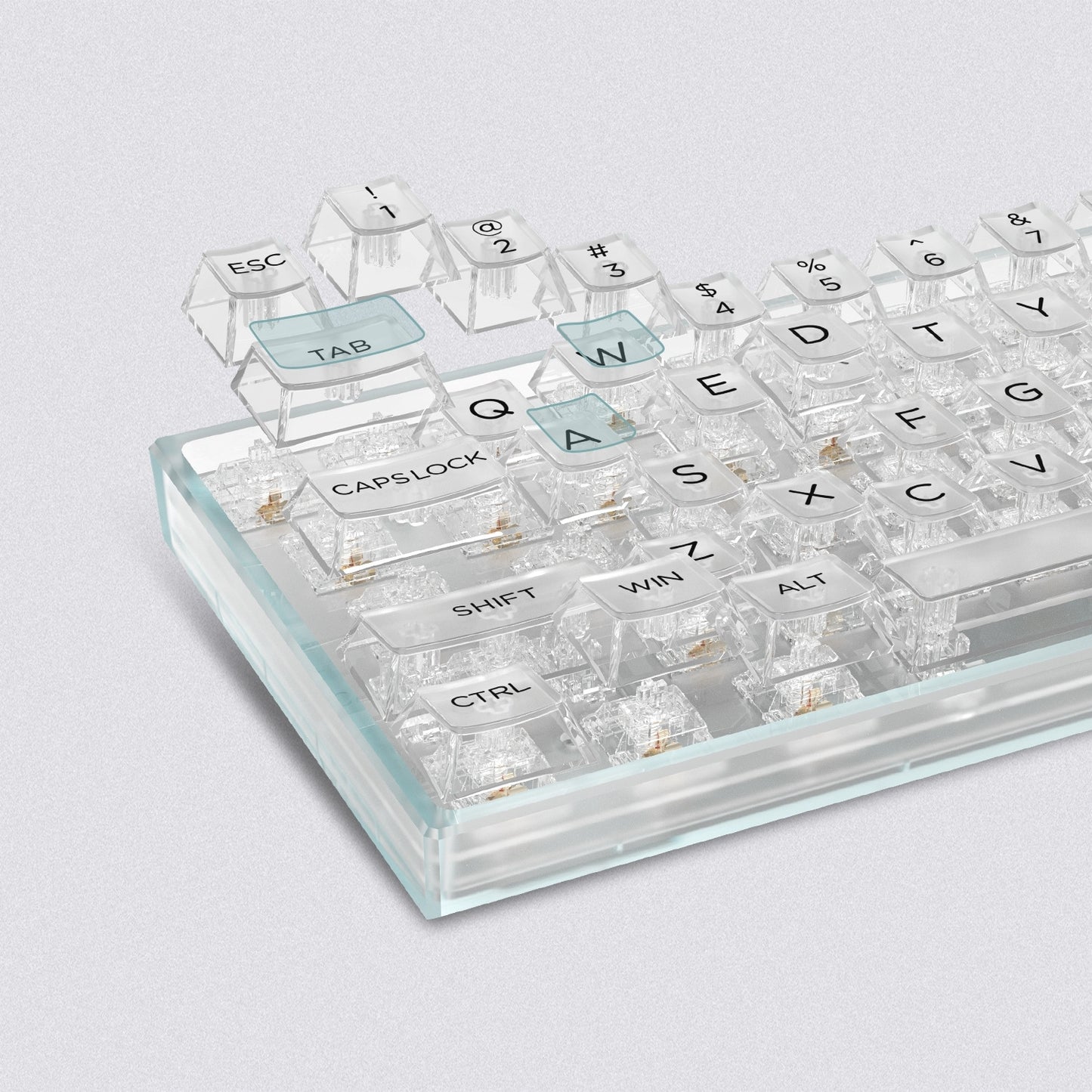 Clear Translucent Cherry Profile Keycap Full Set 140 Keys Mac Compatible