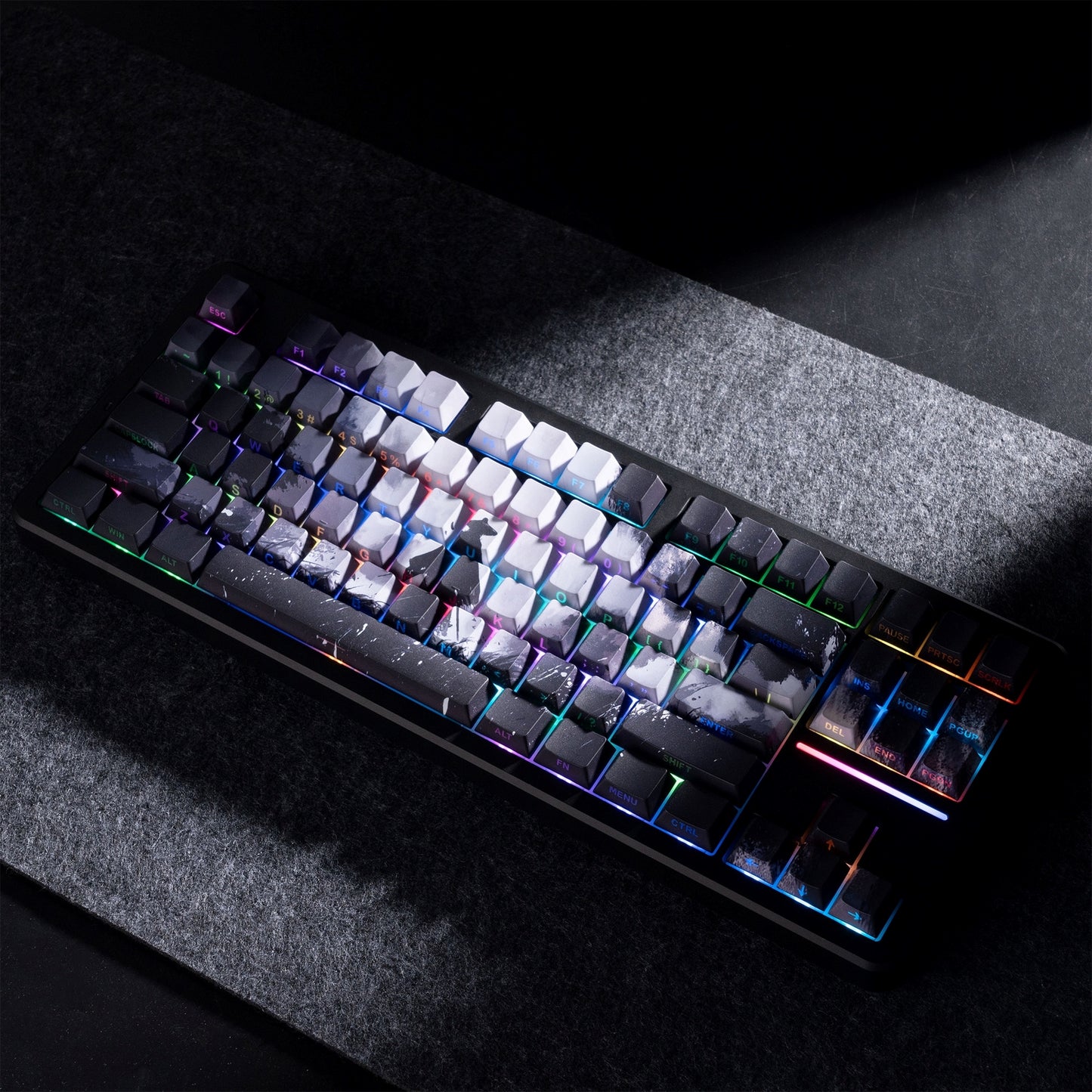 Black Samurai Knight Premium Side Backlit Cherry Doubleshot Keycaps With Keycaps