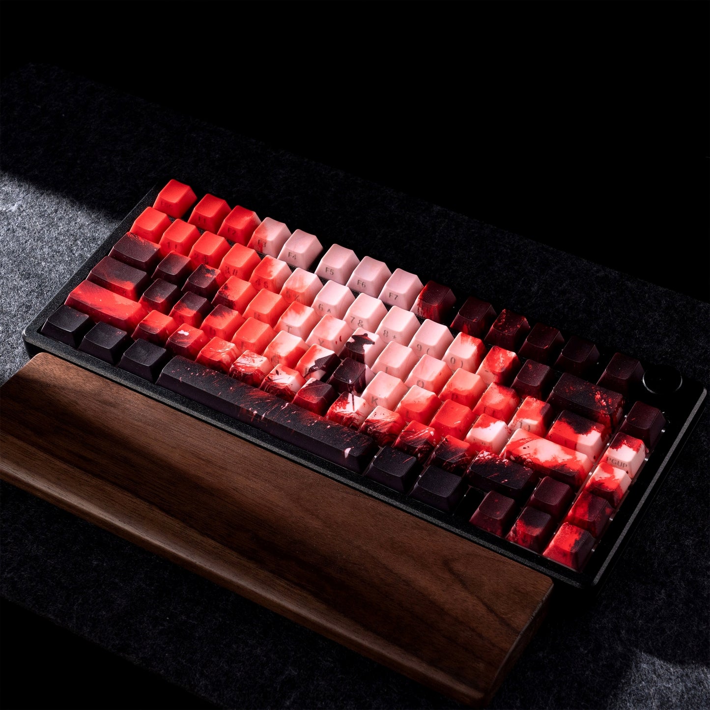 Red Samurai Knight Premium Side Backlit Cherry Doubleshot Keycaps With Keycaps