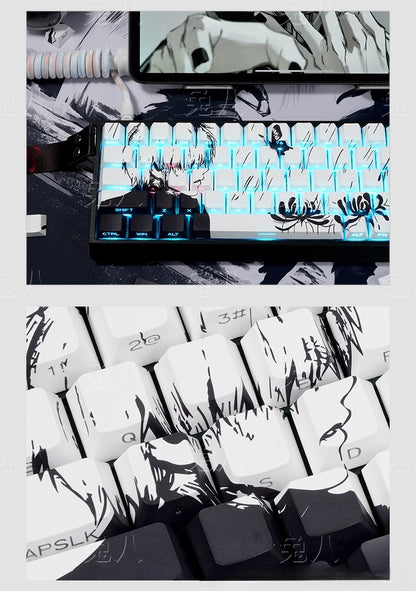 Tokyo Ghoul Jin Muyan Manga Series Side Backlit Cherry PBT Keycaps