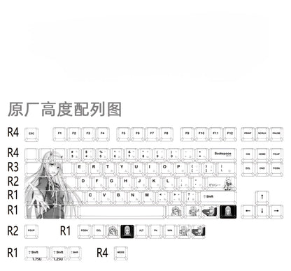 Zero Two Darling Cherry PBT Japanese High Quality Keycaps