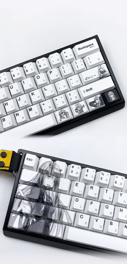 Zero Two Darling Cherry PBT Japanese High Quality Keycaps