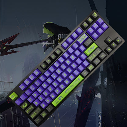 PREMIUM Neon Genesis Evangelion Unit 01 Cherry PBT Keycaps With PBT Storage Box