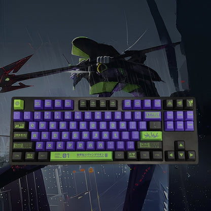 PREMIUM Neon Genesis Evangelion Unit 01 Cherry PBT Keycaps With PBT Storage Box