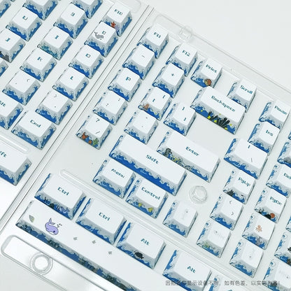 PRICE DROP Deep Sea Party Cherry PBT Keycaps