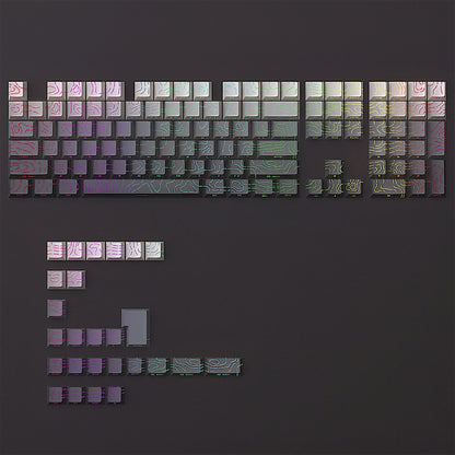 Topographic Polar Day Line Crack Side Backlit Cherry Keycaps