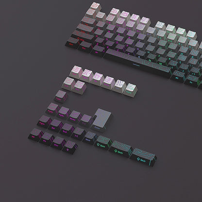 Topographic Polar Day Line Crack Side Backlit Cherry Keycaps