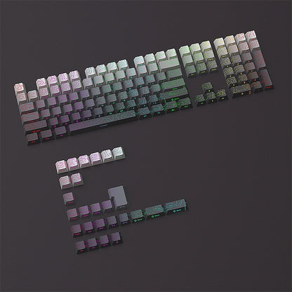 Topographic Polar Day Line Crack Side Backlit Cherry Keycaps