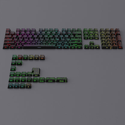 Topographic Black Line Crack Side Backlit PBT Keycaps