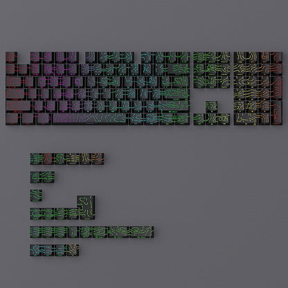 Topographic Black Line Crack Side Backlit PBT Keycaps