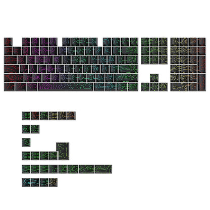 Topographic Black Line Crack Side Backlit PBT Keycaps