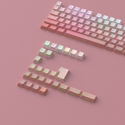 Topographic Sakura Line Crack Side Backlit Cherry PBT Keycaps