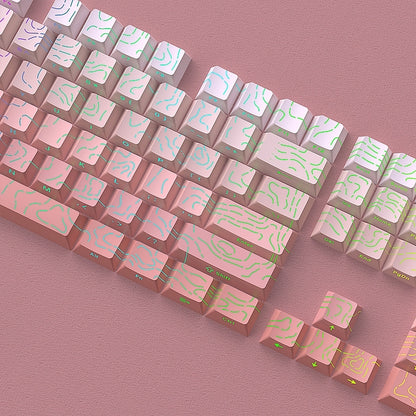 Topographic Sakura Line Crack Side Backlit Cherry PBT Keycaps