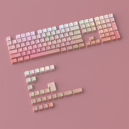 Topographic Sakura Line Crack Side Backlit Cherry PBT Keycaps