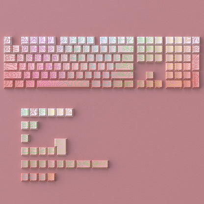 Topographic Sakura Line Crack Side Backlit Cherry PBT Keycaps