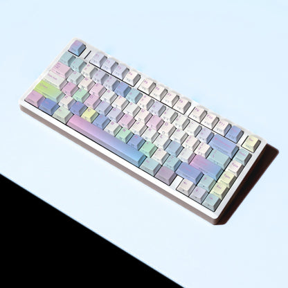 Dreamy Pastel Blocks Top Side Print Cherry Backlit Keycaps