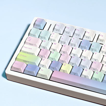 Dreamy Pastel Blocks Top Side Print Cherry Backlit Keycaps