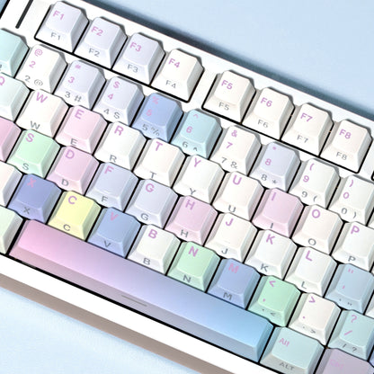 Dreamy Pastel Blocks Top Side Print Cherry Backlit Keycaps