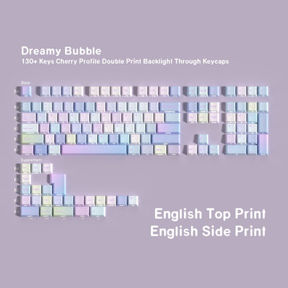 Dreamy Pastel Blocks Top Side Print Cherry Backlit Keycaps