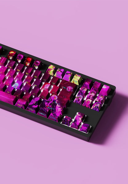 Neon Abyss Side Backlit Cherry PBT Keycaps