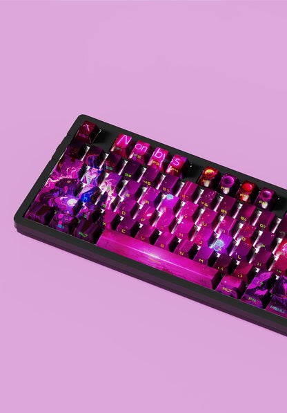 Neon Abyss Side Backlit Cherry PBT Keycaps
