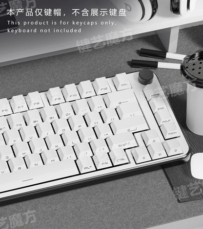 Minimal White Thick 1.8mm Side Backlit Cherry PBT Keycaps