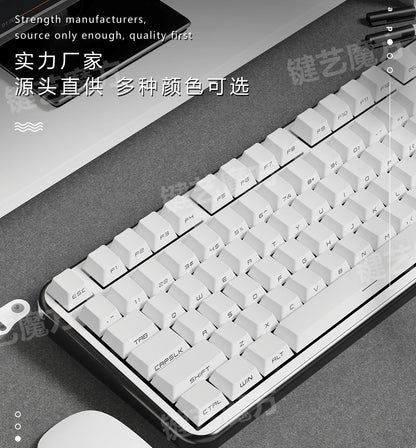 Minimal White Thick 1.8mm Side Backlit Cherry PBT Keycaps