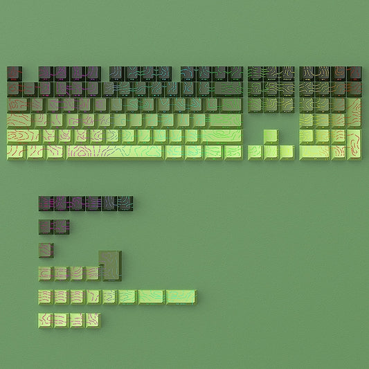 Topography Line Crack Venom Green Cherry Side Backlit Keycaps