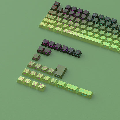 Topography Line Crack Venom Green Cherry Side Backlit Keycaps