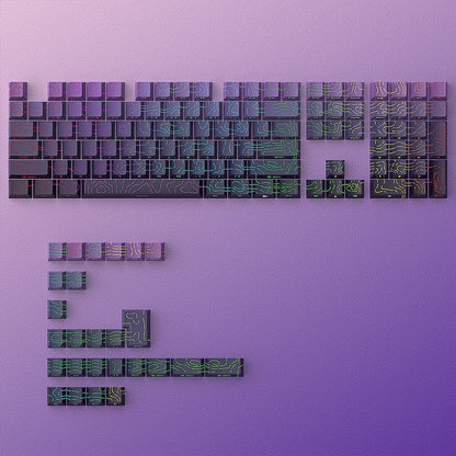 Topography Line Crack Dark Amethyst Cherry Side Backlit Keycaps