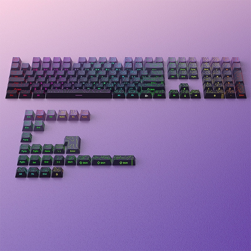 Topogrphy Gradient Line Crack Side Backlit Keycaps Series