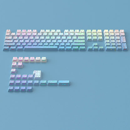 Topography Line Crack Sky Blue Cherry Side Backlit Keycaps