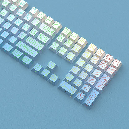 Topography Line Crack Sky Blue Cherry Side Backlit Keycaps