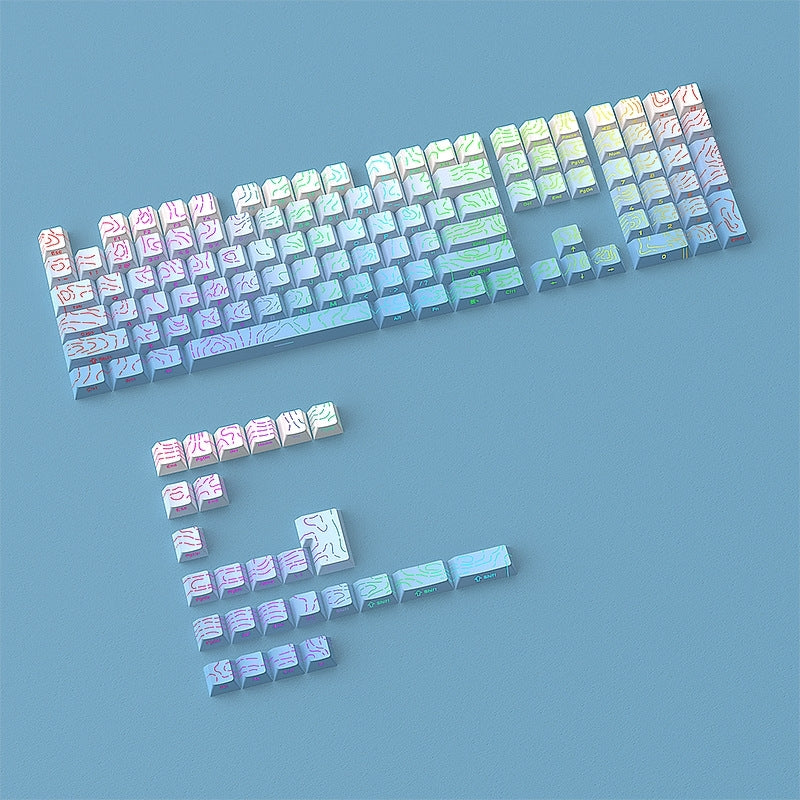 Topography Line Crack Sky Blue Cherry Side Backlit Keycaps