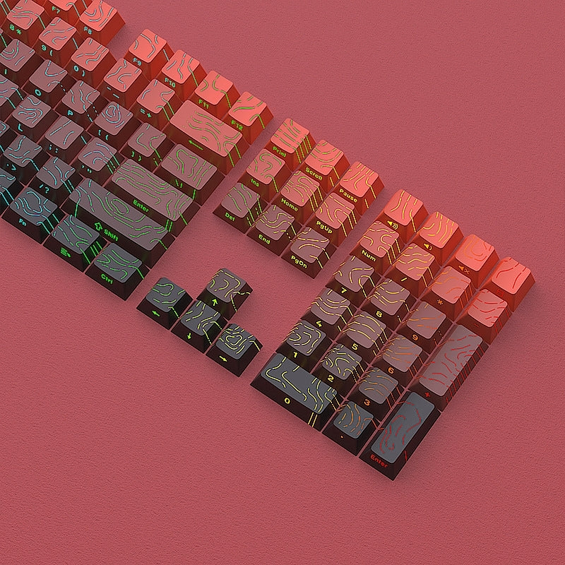 Topogrphy Gradient Line Crack Side Backlit Keycaps Series