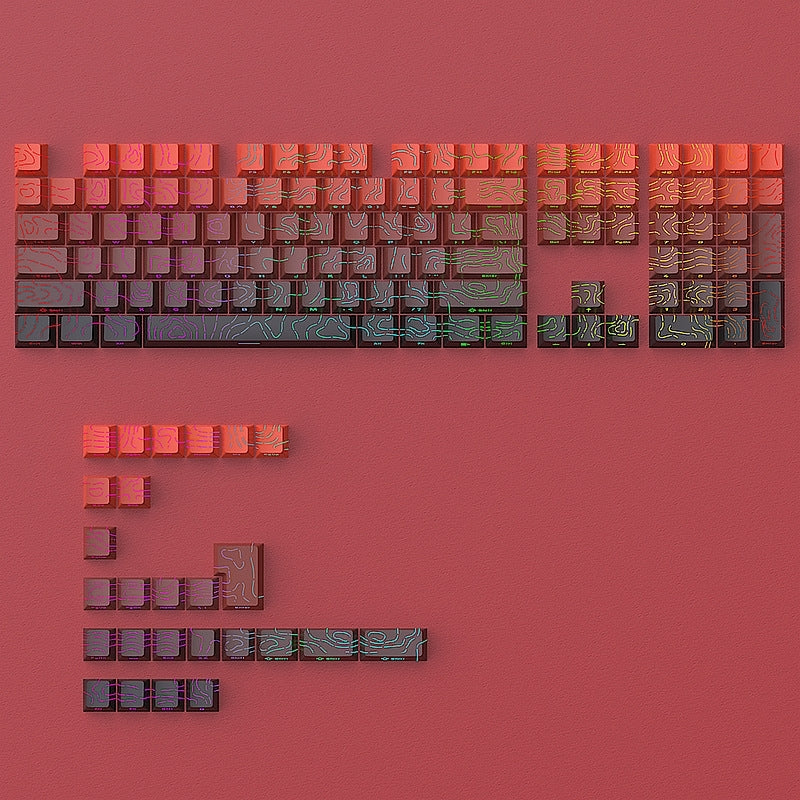 Topogrphy Gradient Line Crack Side Backlit Keycaps Series