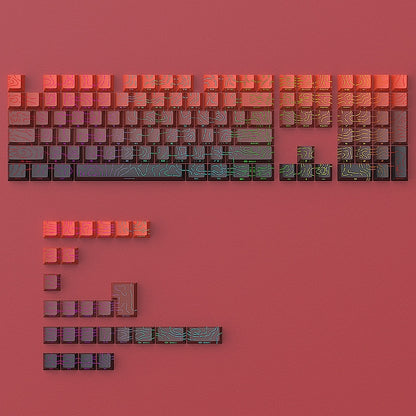 Topography Line Crack Lucky Red Cherry Side Backlit Keycaps