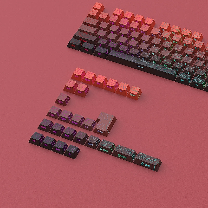 Topography Line Crack Lucky Red Cherry Side Backlit Keycaps