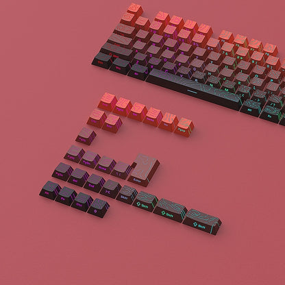 Topography Line Crack Lucky Red Cherry Side Backlit Keycaps