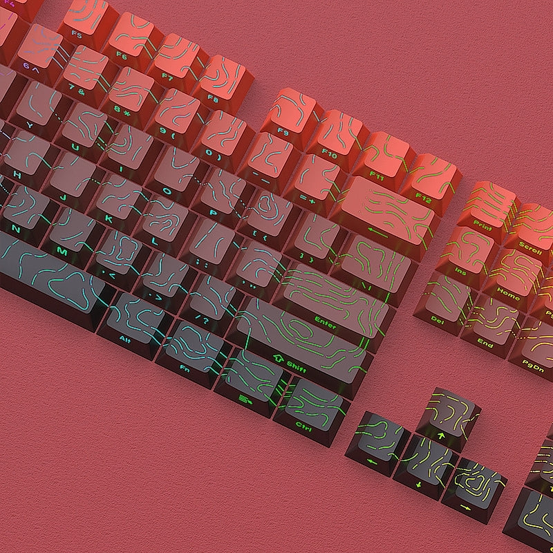 Topography Line Crack Lucky Red Cherry Side Backlit Keycaps