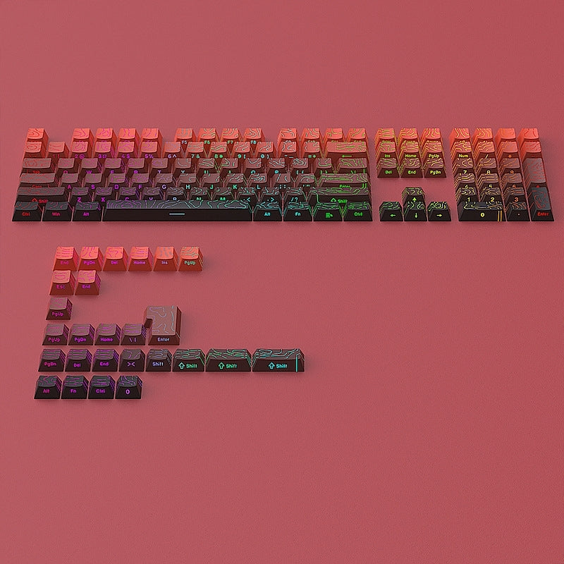 Topogrphy Gradient Line Crack Side Backlit Keycaps Series