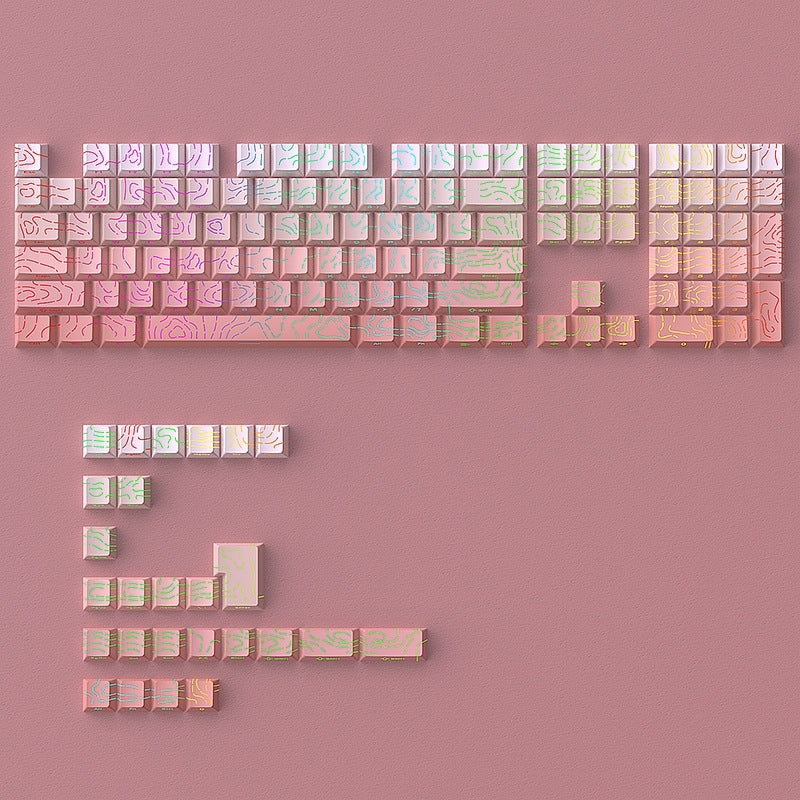 Topogrphy Gradient Line Crack Side Backlit Keycaps Series