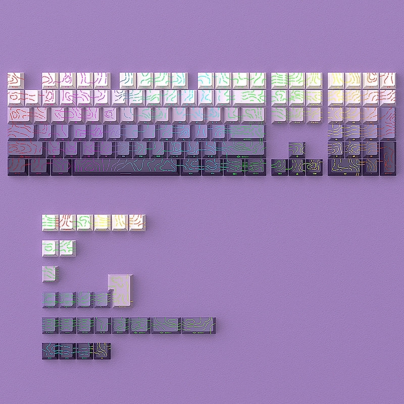 Topogrphy Gradient Line Crack Side Backlit Keycaps Series