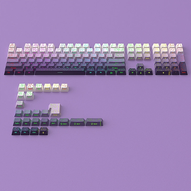 Topogrphy Gradient Line Crack Side Backlit Keycaps Series