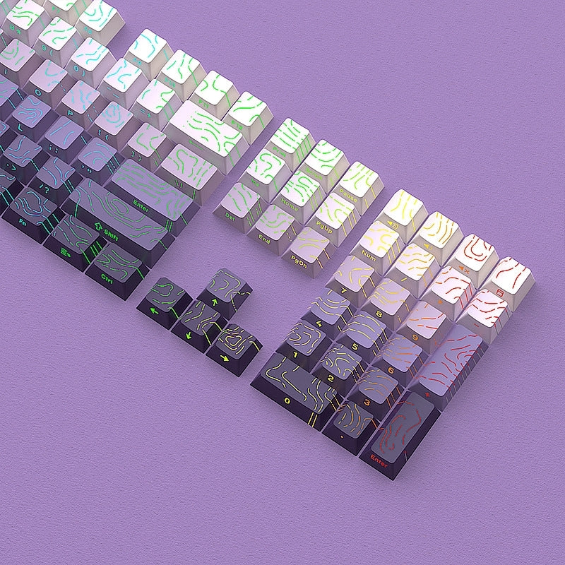 Topogrphy Gradient Line Crack Side Backlit Keycaps Series