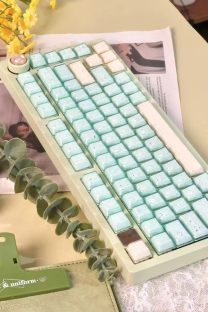 Mint Sand Sparkling Doubleshot Thick Keycaps