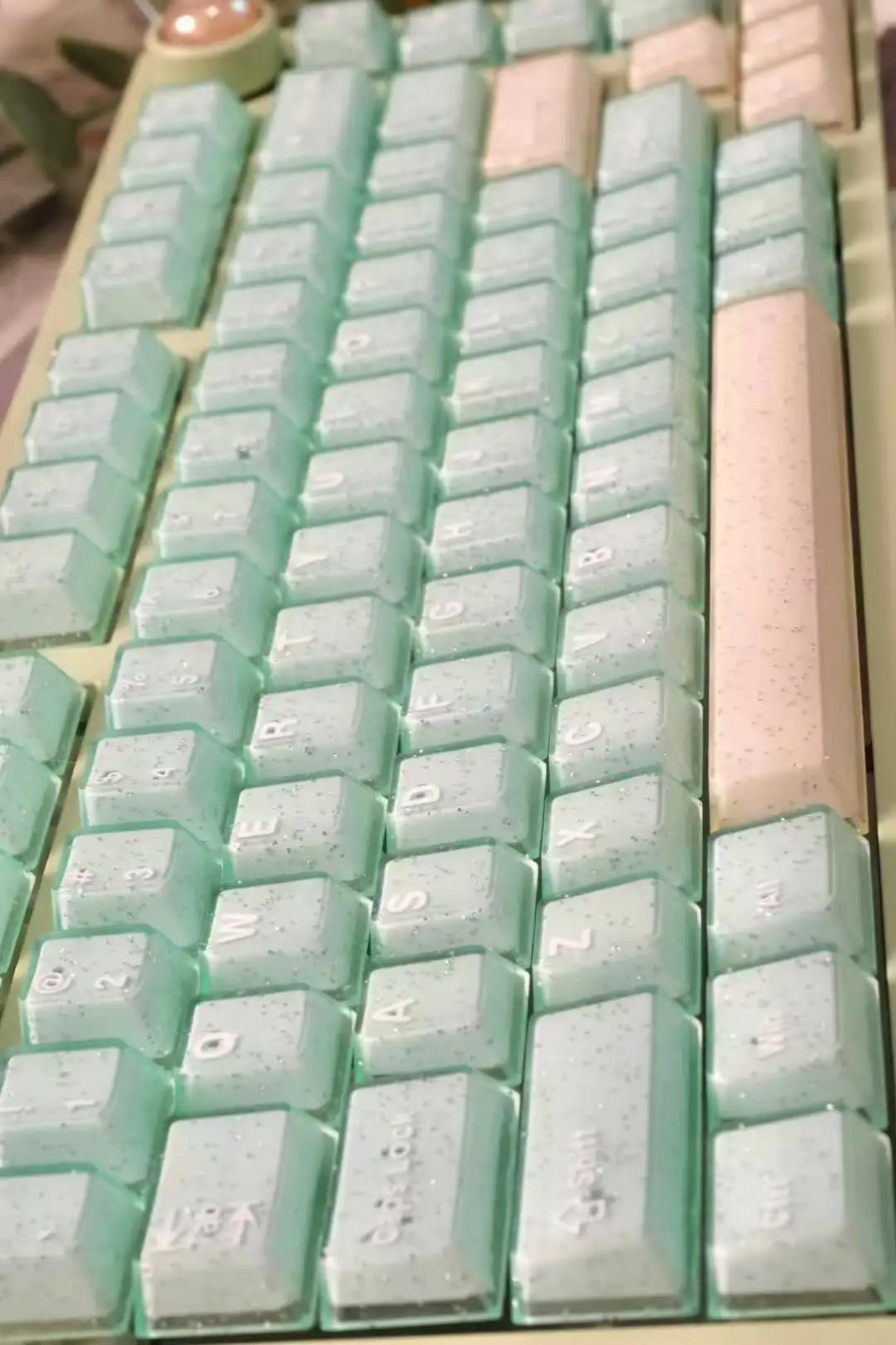 Mint Sand Sparkling Doubleshot Thick Keycaps