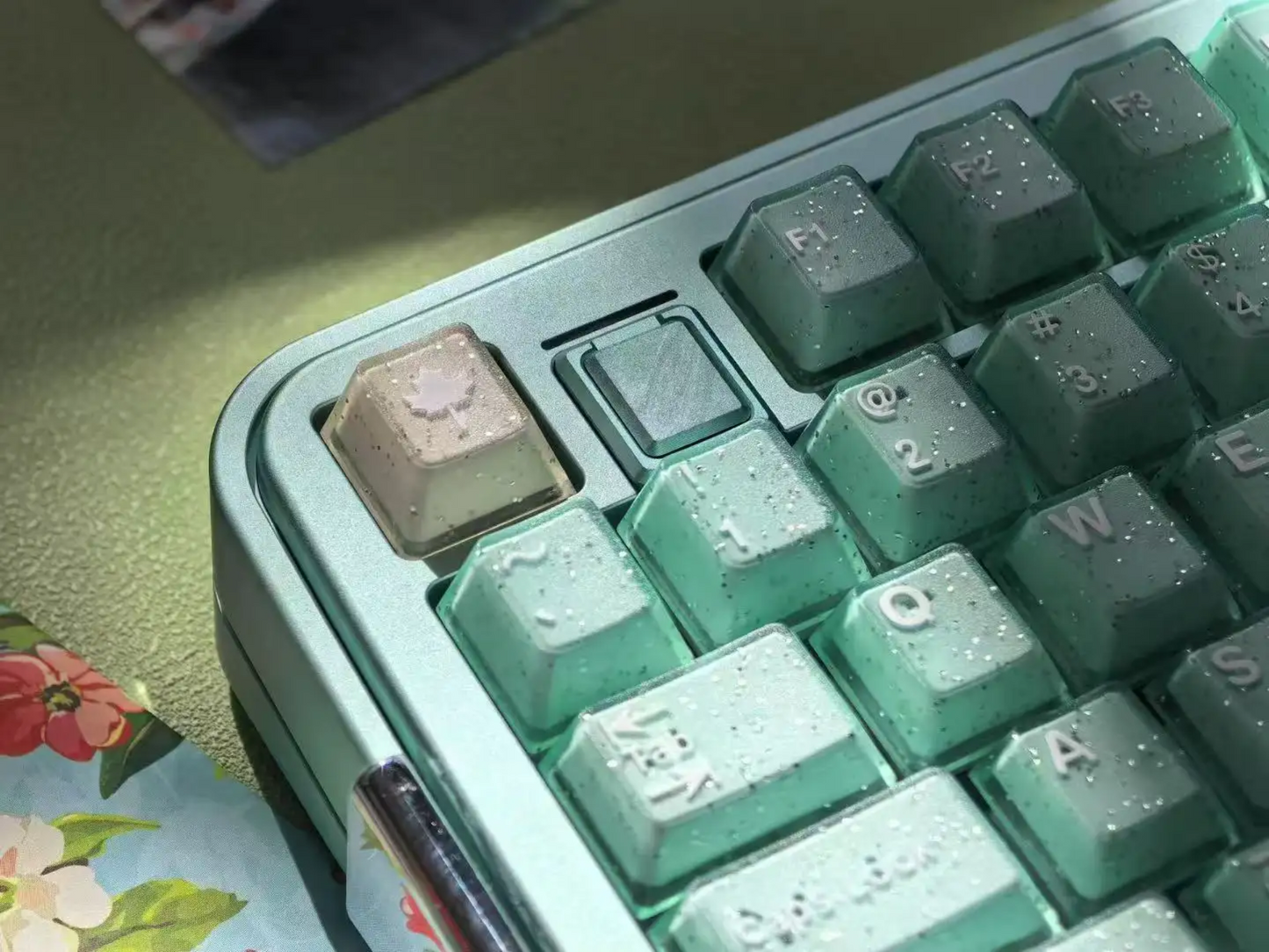 Mint Sand Sparkling Doubleshot Thick Keycaps