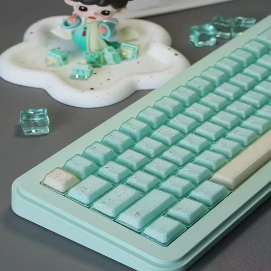 Mint Sand Sparkling Doubleshot Thick Keycaps